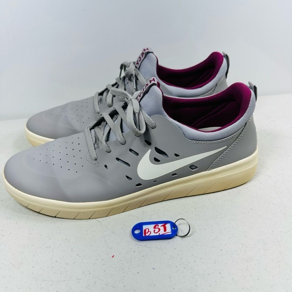 Nike AA4272-004 SB Nyjah Atmosphere Grey True Berry Skate Shoes Men's US 12